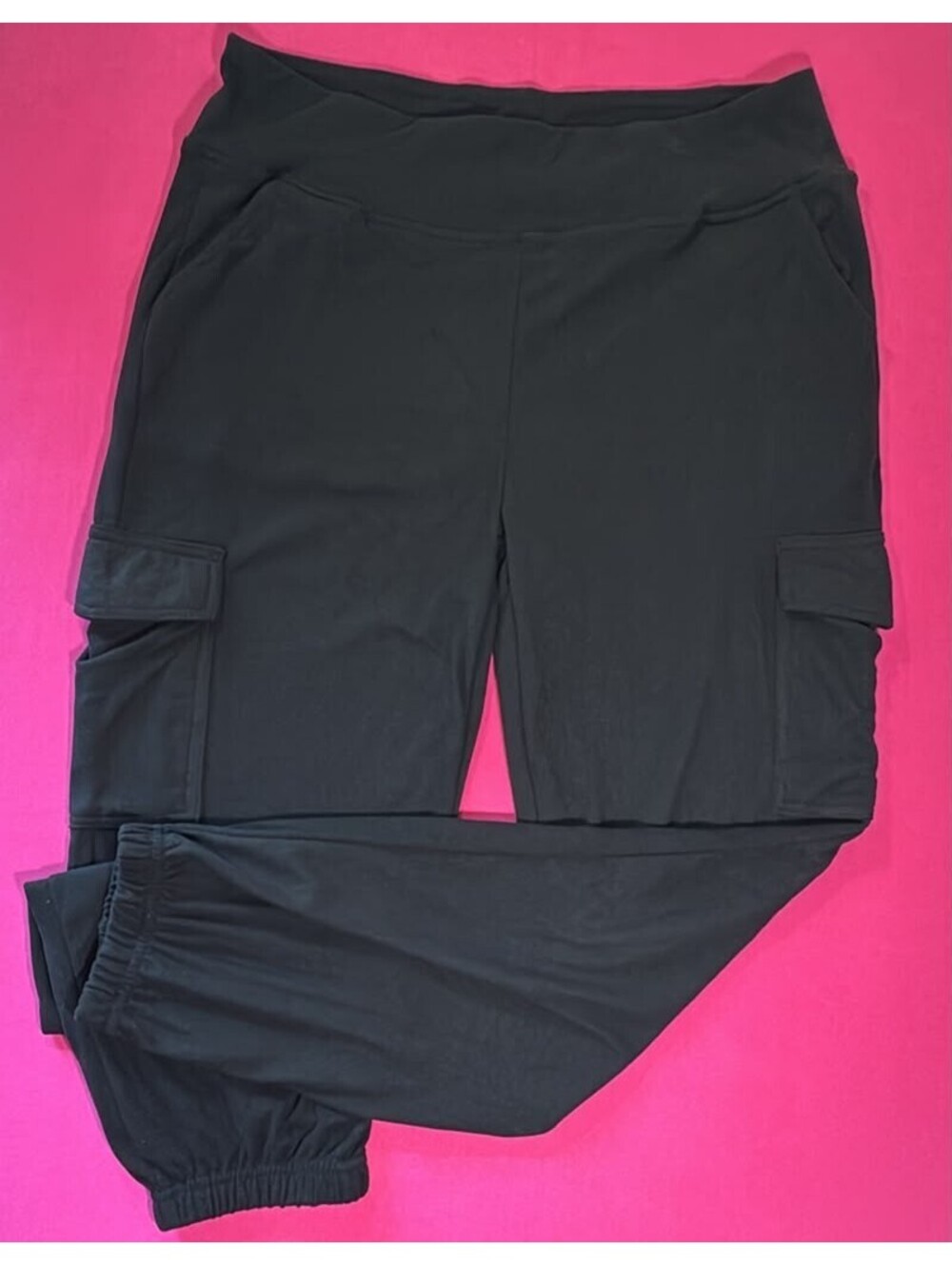 A New Day Cargo Jogger Pants – Black Soft Stretch High Waist Size L